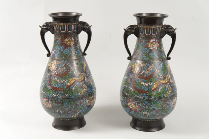 Chinese Cloisonné Vases (Antique) - Image 3