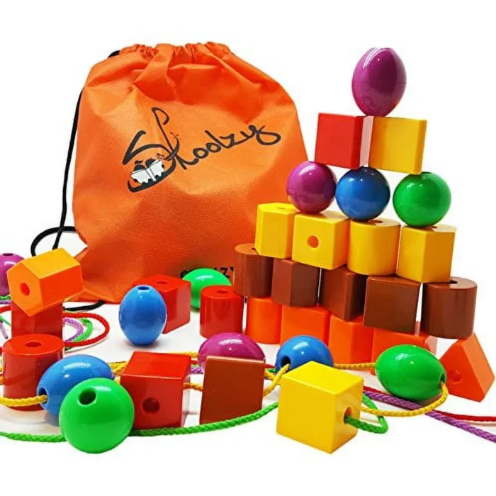 Melissa & Doug Wooden Lacing Sneaker" (Fine Motor Skills