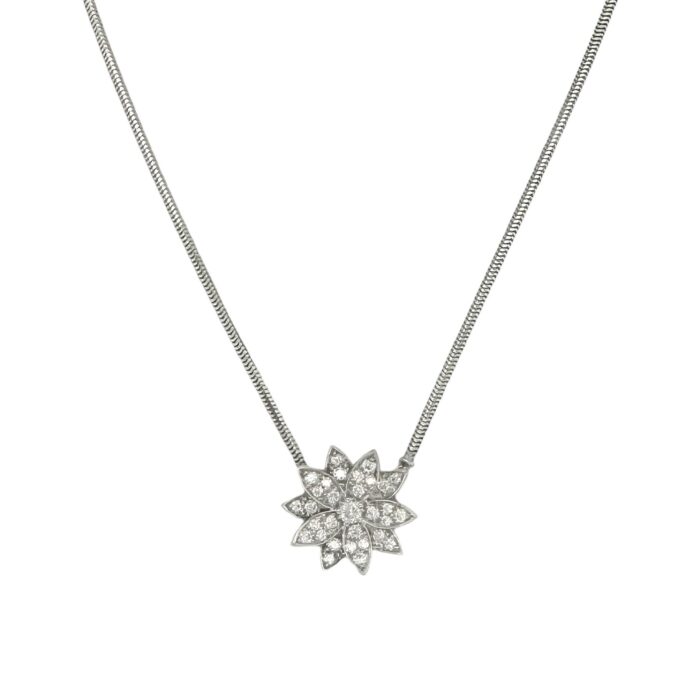 Van Cleef & Arpels Lotus Diamond Necklace - Image 4